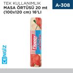TEK KULLANIMLIK MASA ÖRTÜSÜ 20 MT (100*125) 16LI