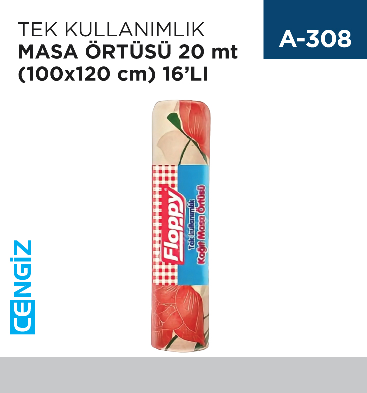 TEK KULLANIMLIK MASA ÖRTÜSÜ 20 MT (100*125) 16LI