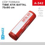 ÇÖP TORBASI TIBBİ ATIK RULO BATTAL 75*90 CM (10LU) (630GR)