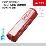 ÇÖP TORBASI TIBBİ ATIK RULO JUMBO 80*110 CM (10LU) (810GR)