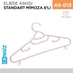 ELBİSE ASKISI STANDART MİMOZA 6LI (TP 127)