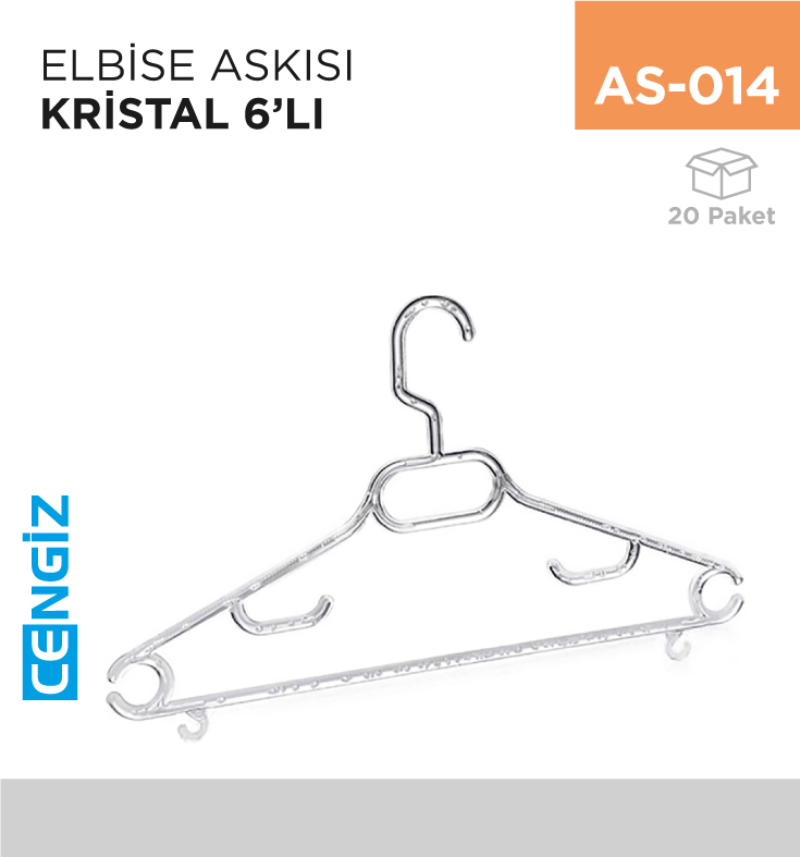 ELBİSE ASKISI KRİSTAL ORKİDE 6LI