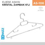 ELBİSE ASKISI KRİSTAL ZAMBAK 6LI (ZP114)