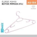 ELBİSE ASKISI BÜYÜK MİMOZA 6LI (TP 126)