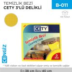 TEMİZLİK BEZİ CETY 3LÜ DELİKLİ