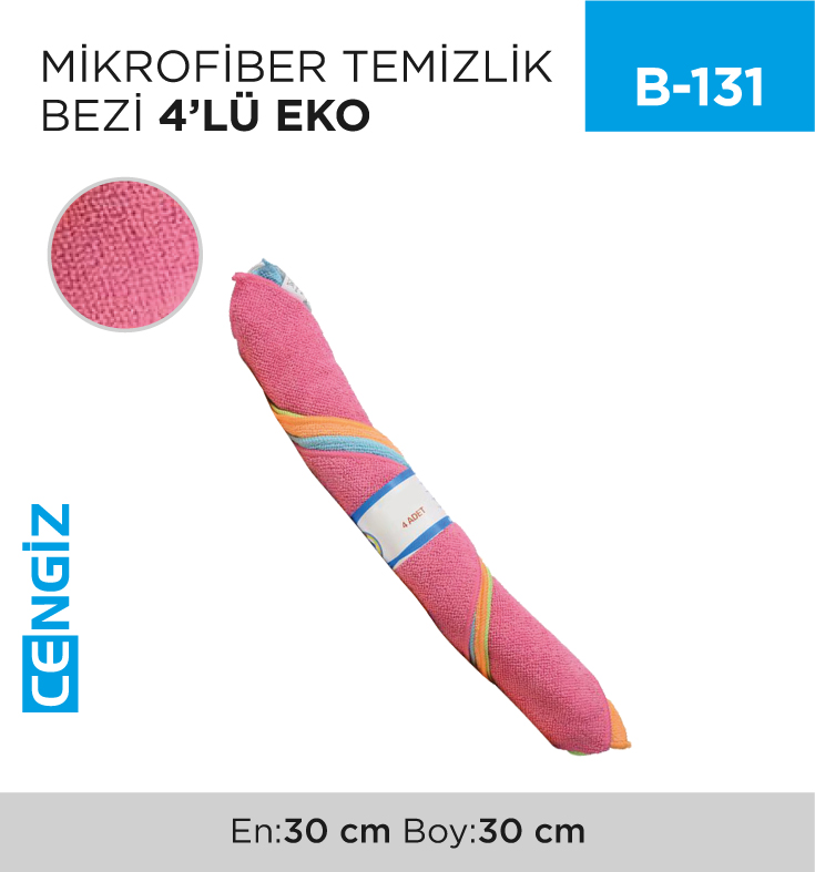 MİKROFİBER TEMİZLİK BEZİ 4LÜ EKO