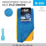 MİKROFİBER TEMİZLİK BEZİ 3LÜ ORKİDE (32*32 CM) (A07-3232-250)