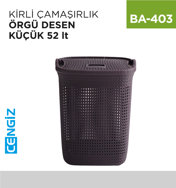 KİRLİ ÇAMAŞIRLIK ÖRGÜ DESEN KÜÇÜK 52 LT (8065)