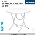 MASA YUVARLAK KATLANIR 90 CM (2552)