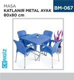 MASA KATLANIR METAL AYAK 80 CM*80 CM RENKLİ