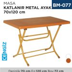 MASA KATLANIR METAL AYAK 70 CM*120 CM
