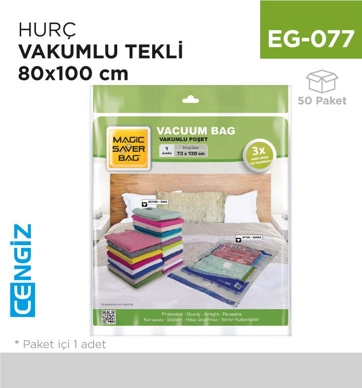 HURÇ VAKUMLU TEKLİ 80 CM*100 CM (XXL) HURÇ VAKUMLU TEKLİ 80 CM*100 CM (XXL)