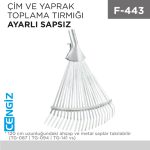 ÇİM VE YAPRAK TOPLAMA TIRMIĞI AYARLI SAPSIZ