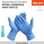 MUAYENE ELDİVENİ NİTRİL PUDRASIZ MAVİ 100LÜ