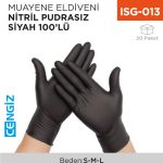 MUAYENE ELDİVENİ NİTRİL PUDRASIZ SİYAH 100LÜ