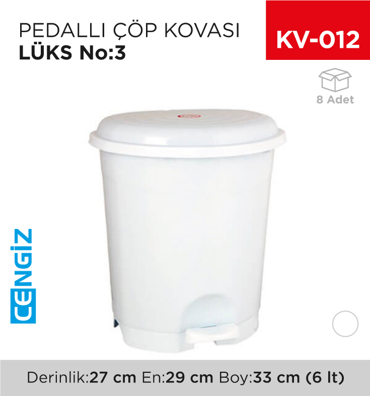 PEDALLI ÇÖP KOVASI LÜKS NO:3 (12 LT) (UP 125)