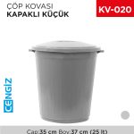 KÜÇÜK ÇÖP KOVASI KAPAKLI 25 LT (UP 108)