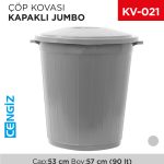 JUMBO ÇÖP KOVASI KAPAKLI 90 LT (UP 100)