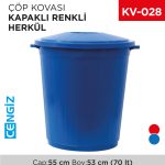 HERKÜL ÇÖP KOVASI KAPAKLI RENKLİ 70 LT (UP 106)(AFORM)