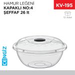HAMUR LEĞENİ KAPAKLI NO:4 ŞEFFAF (26 LT) (E-104)