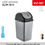 SLİM ÇÖP KOVASI 18 LT (09403)