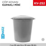 MİNİ ÇÖP KOVASI KAPAKLI 15 LT (UP 134)