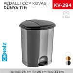PEDALLI ÇÖP KOVASI DÜNYA 11 LT  (01012)