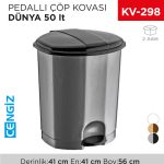 PEDALLI ÇÖP KOVASI DÜNYA 50 LT (01015)