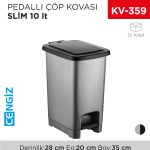 PEDALLI ÇÖP KOVASI SLİM 10 LT (4280)