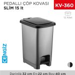 PEDALLI ÇÖP KOVASI SLİM 15 LT (4281)
