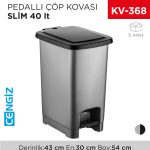 PEDALLI ÇÖP KOVASI SLİM 40 LT (4283)
