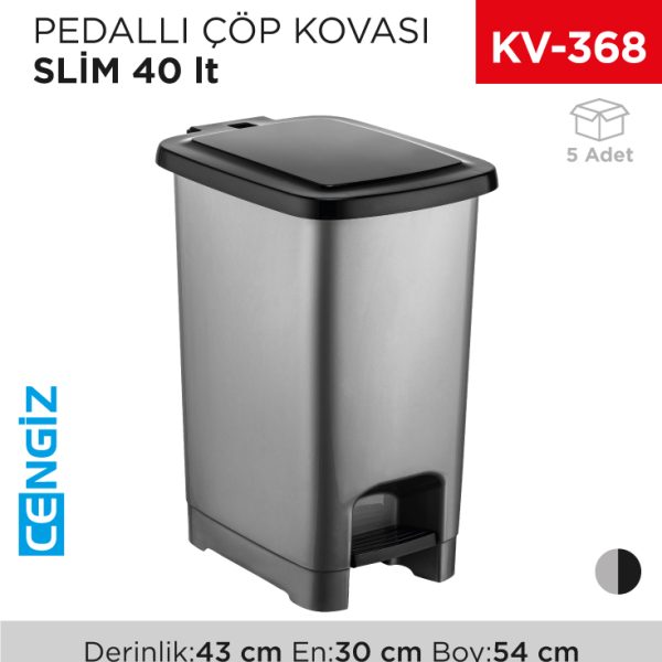 PEDALLI ÇÖP KOVASI SLİM 40 LT (4283)