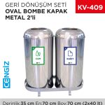 GERİ DÖNÜŞÜM SETİ OVAL BOMBE KAPAK METAL 2Lİ