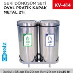 GERİ DÖNÜŞÜM SETİ OVAL PRATİK KAPAK METAL 2Lİ