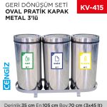 GERİ DÖNÜŞÜM SETİ OVAL PRATİK KAPAK METAL 3LÜ