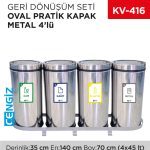 GERİ DÖNÜŞÜM SETİ OVAL PRATİK KAPAK METAL 4LÜ