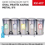 GERİ DÖNÜŞÜM SETİ OVAL PRATİK KAPAK METAL 5Lİ