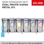 GERİ DÖNÜŞÜM SETİ OVAL PRATİK KAPAK METAL 6LI