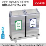 GERİ DÖNÜŞÜM SETİ KÖŞELİ METAL 2Lİ