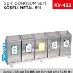 GERİ DÖNÜŞÜM SETİ KÖŞELİ METAL 5Lİ