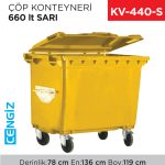 ÇÖP KONTEYNERİ 660 LT SARI