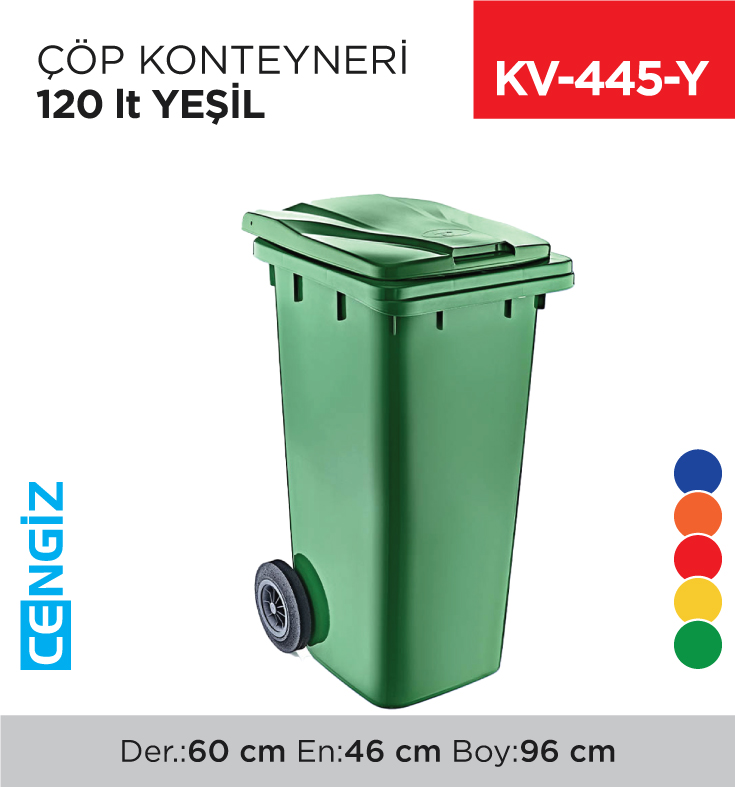 ÇÖP KONTEYNERİ 120 LT YEŞİL (6505)
