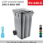 ÇÖP KONTEYNERİ 240 LT EKO GRİ (6511)