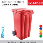 ÇÖP KONTEYNERİ 240 LT KIRMIZI (6510)