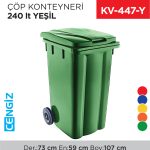 ÇÖP KONTEYNERİ 240 LT YEŞİL (6510)