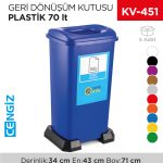 GERİ DÖNÜŞÜM KUTUSU PLASTİK 70 LT (4398)