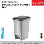 PEDALLI SLİM ÇÖP KOVASI PLANET NO:1 (9 LT)(UP400)