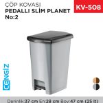 PEDALLI SLİM ÇÖP KOVASI PLANET NO:2 (25 LT)(UP401)