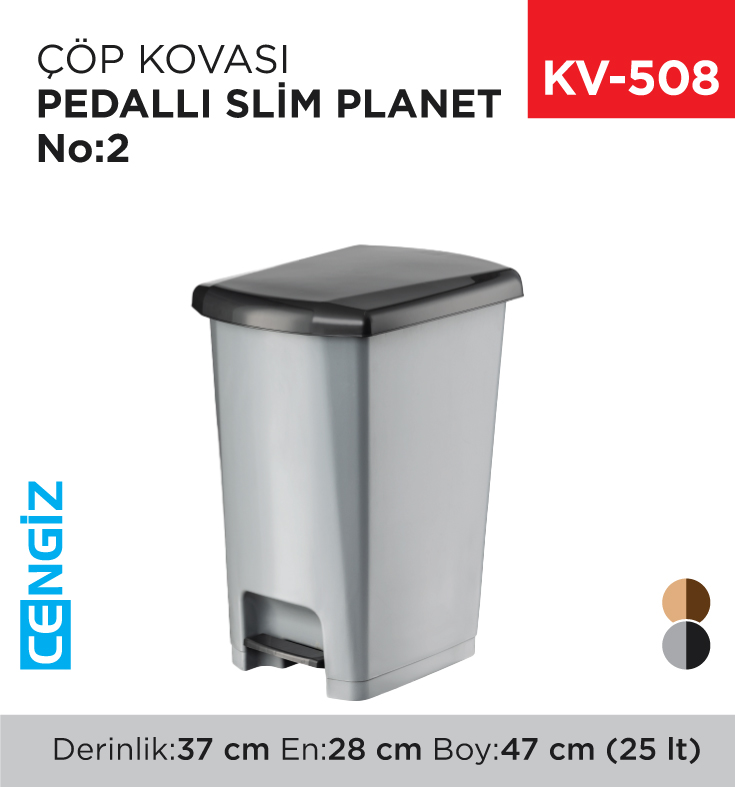 PEDALLI SLİM ÇÖP KOVASI PLANET NO:2 (25 LT)(UP401) PEDALLI SLİM ÇÖP KOVASI PLANET NO:2 (25 LT)(UP401)
