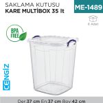 SAKLAMA KUTUSU KARE M.BOX 35 LT ŞEFFAF (E-628)